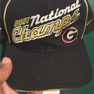 Nike Black and Gold National Champs Hat GEORGIA BULLDOG NATIONAL CHAMPIONSHIP